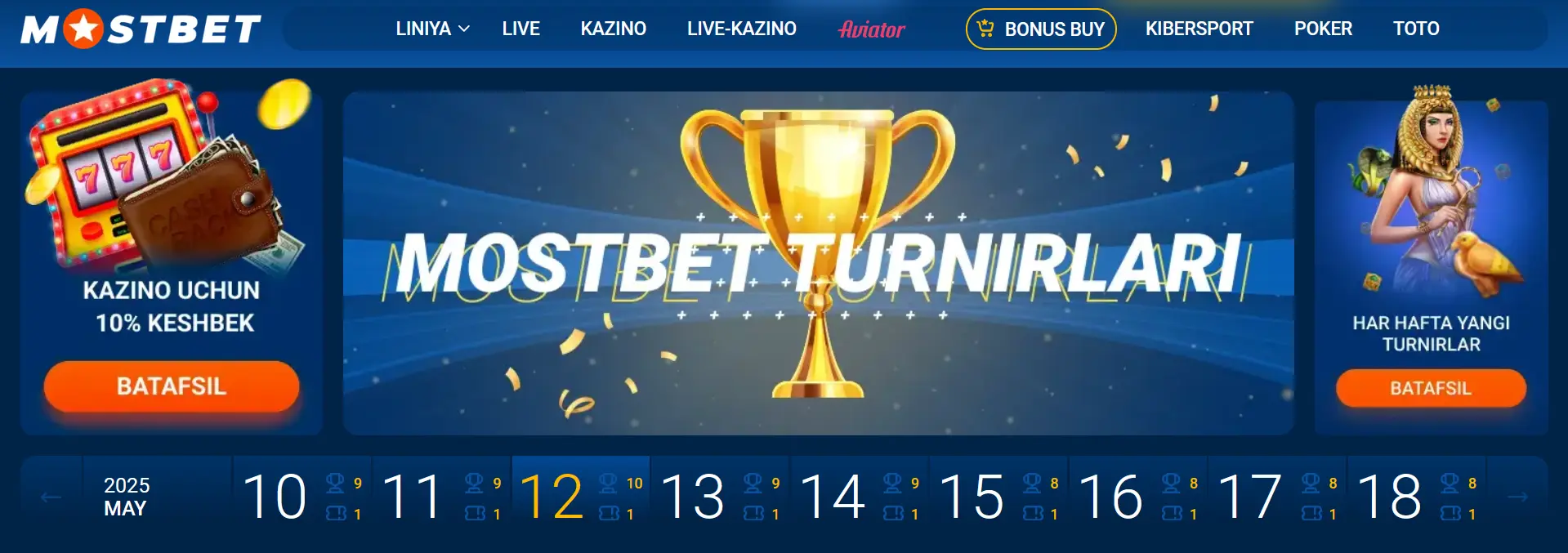 Mostbet турнирлари Mostbet турнирлари