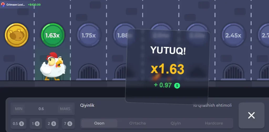 Chicken Road’да ғалаба қозониш