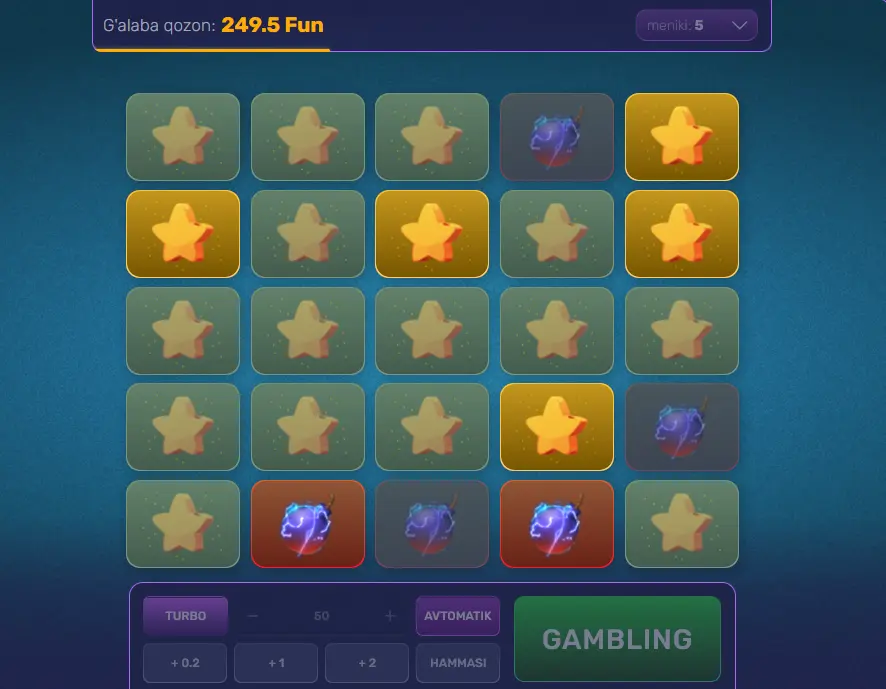 Turbo Minesда мағлубият Turbo Minesда мағлубият